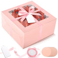 32Pcs 10 Inch Cake Boxes with Cake Boards (16Boxes & 16Boards) Pink - color: Pink