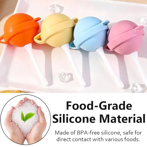 Silicone Popsicles Molds, Food Grade Lollipop Silicone Freezer Molds, BPA-Free, Easy Pop-Out with Sticks, Reusable DIY Ice Pop for Yogurt Juice Smoothies Suitable Kids, Adults&Party (12pcs) - size: 12PCS