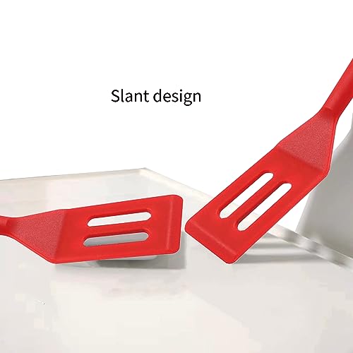 Small Spatula, 2 PCS Mini Tiny Flexible Silicone Kitchen Turner Spatulas Set for Nonstick Cookware