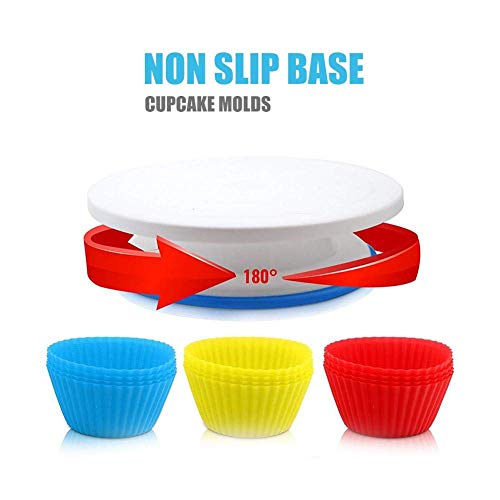 289PC Cake Decorating Kit with Cake Stand Turntable, Cake Baking Supplies 100+1 Piping Bags, Offset & Straight Spatulas Tools Set, 51 Numbered Piping Tips with Pattern Chart - color: 290PC