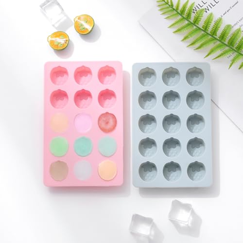 2-Pack Strawberry Shape Candy & Chocolate Silicone Molds, Non-stick, Pink - size: Strawberry