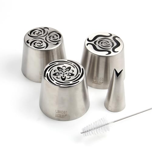5 Pieces Stainless Steel XXL Russian Icing Nozzle Kit for Baking - color: SILVER SET11