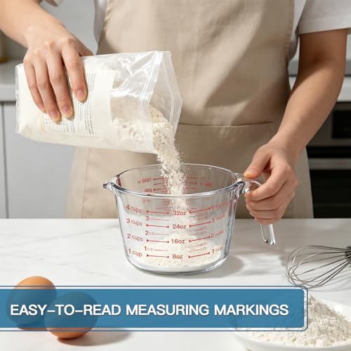 4 Pieces Glass Measuring Cups Set