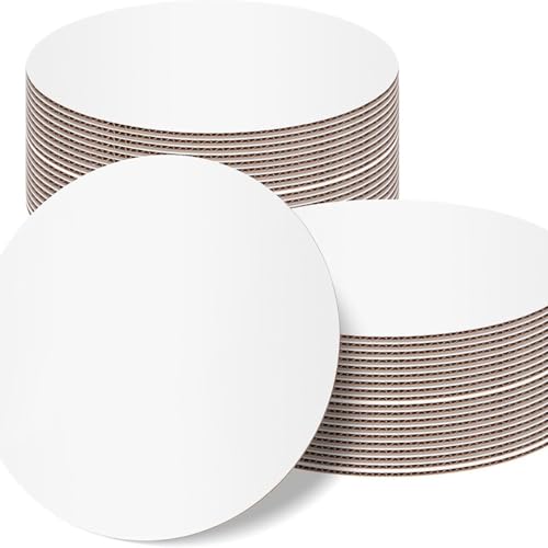 25pcs White Cake Boards 8 inch Round Disposable Cake Circle Plate Waterproof and Oil-proof Cake Boards Sturdy Cake Trays for Cake DIY Bread Dessert and Crafts Display (8 Inch-pack of 25) - size: 8 Inch-pack of 25