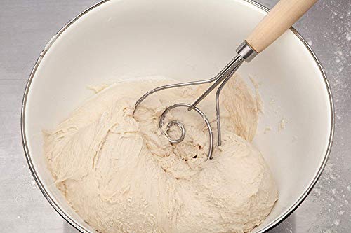 Mrs. Anderson's Baking Dough Whisk 18/8 Stainless Steel Blade, 15-Inches, wood - style: Dough Whisk, 15-Inch