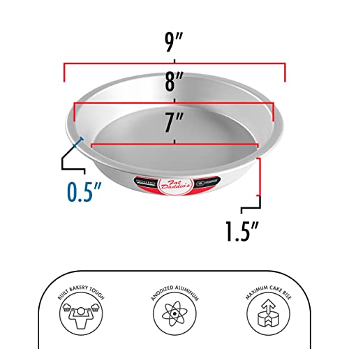 Fat Daddio's PIE-9 Anodized Aluminum Pie Pan, 9 x 1.5 Inch - size: 9 x 1.5 Inch