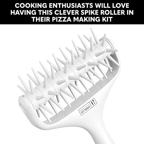 Orblue Pizza Dough Docker, Pastry Roller with Spikes Pizza Docking Tool for Home & Commercial Kitchen - Pizza Making Accessories that Prevent Dough from Blistering Light Gray - color: Ice Gray