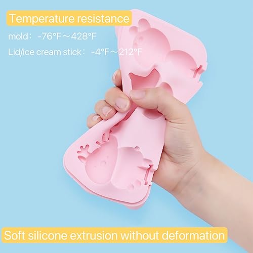 3PCS Fruit Popsicle Molds, Cute Silicone Kids Ice Cream Molds - color: Yellow/Pink/Green