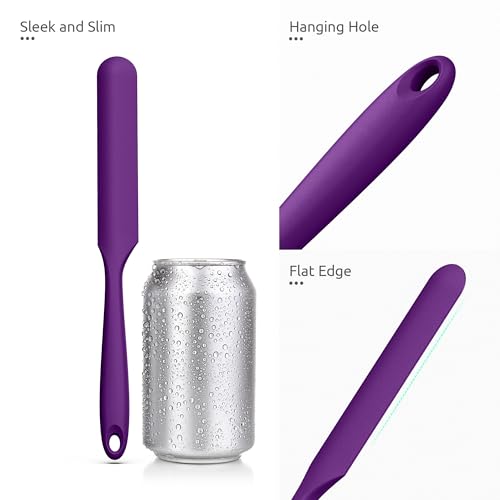 U-Taste Skinny Silicone Jar Spatula Scraper, 10in Sourdough Tool, Purple - color: Purple, size: 9.72 in