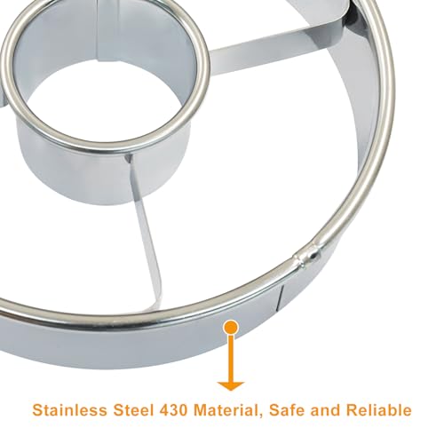 2 Pcs Stainless Steel Doughnut Cutter, 3.86" Dia Silver - size: 2 pcs