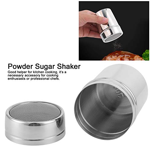 1Pcs Powdered Sugar Shaker Duster, Stainless Steel Dusting Powder Container, Fine Mesh Shaker Powder Cans with Lid, S