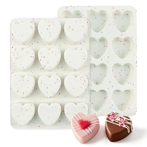Heart Chocolate Molds Silicone 2 Inch Heart Shaped Muffin Baking Pan Mold - size: 2 Inch
