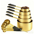 Bopei 10-Pcs Stainless Steel Measuring Cups & Spoons Set, Gold - color: Gold