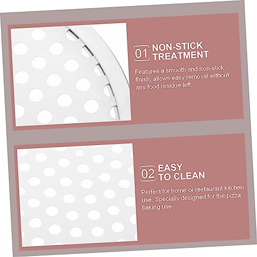 Round Perforated Pizza Pan Stainless Steel 9.05 inch Silver