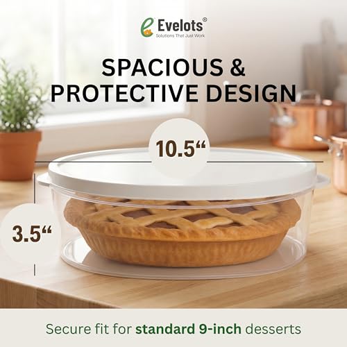 Evelots Pie Container with Lid, 4-Pack, 11-Inch, Clear BPA-Free Carriers - size: 4-Pack, style: Pie Container