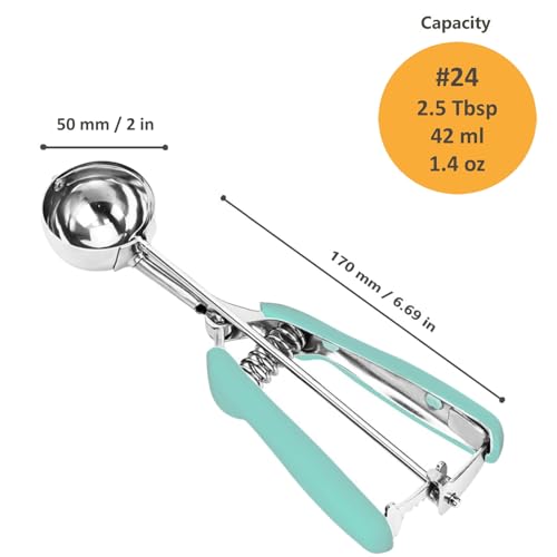 #24 Cookie Scoop, Ice Cream Scoop, 2.5Tbsp/42ml/1.4oz Cookie Dough Scoop - color: Mint, size: #24/2.5 Tbsp