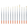 XDT#820 Detail Paint Brush 12 Piece Set for Acrylic Painting, Miniature Paint Brushes for Model Craft and Body Painting, Acrylic Oil Watercolor - color: Grey 12pc