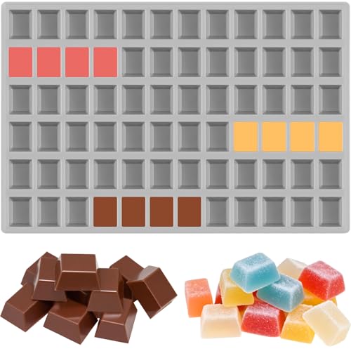 Square Caramel Hard Candy Molds, 72 Cavities Terrace Silicone Molds - color: 72 Cavity Square-Terrace Mold