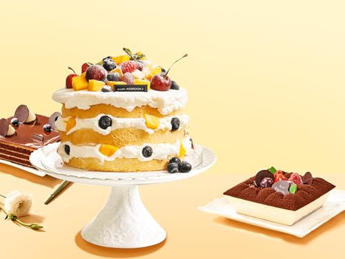 Jusalpha 12 Inches White Porcelain Cake Stand-Cupcake Stand with Glass Dome