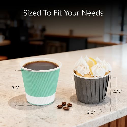 Restaurantware 4 oz Round Gray Paper Tall Baking Cup, 200 Pack - color: Gray, size: Tall