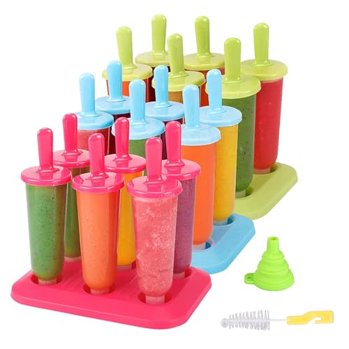 3 Sets Popsicle Molds Ice Pop Maker with Funnel Brush