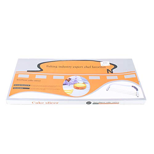 Qiilu Adjustable Cake Leveler, Bright White Adjustable Wire Cake Cutter Leveler Stainless Steel Baking Tools