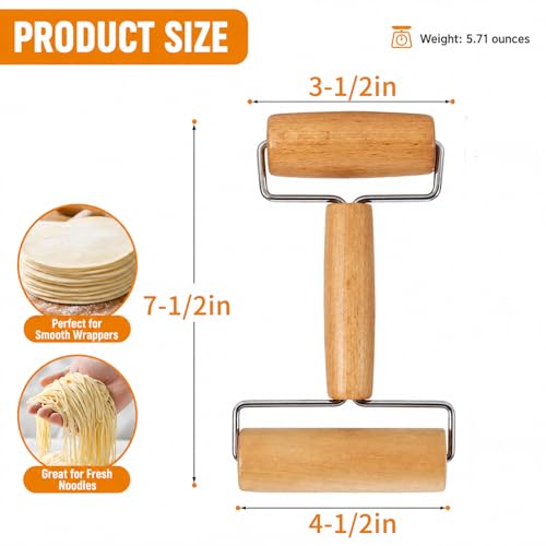 Small Wooden Rolling Pin for Baking, 7 Inch Mini Dough Roller, Non Stick Pizza Roller for Pastry Cookie Tortilla Dumpling Fondant Pie Crust Pasta (GMZ-H) - size: GMZ-H