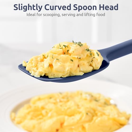 U-Taste 14" Long Silicone Spoonula, 600°F High Temp Spatula, Midnight Blue - color: Midnight Blue, size: 14 in (spoon spatula)