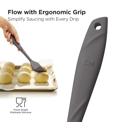 Kitchen Mama WaltzGrip Platinum Silicone Basting Pastry Brush, Metal Gray - color: Metal Gray