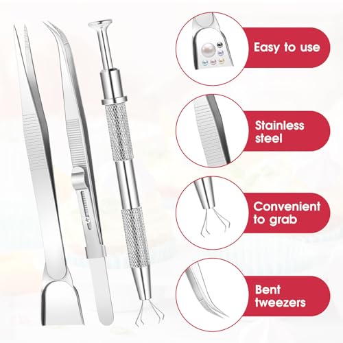 4pcs Sprinkles Tools for Cake Decorating, 4 Claw Sprinkle Pen Pearl Grabber