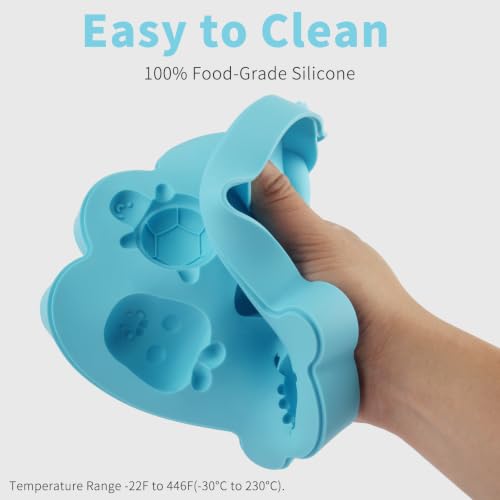 Fu Store Ice Cube Tray Silicone Ice Cube Trays with Cute Marine Life Shapes - color: Blue