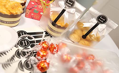 SAILING-GO Cookies Bags for Packaging Cake Candy, 200 Pack with Stickers