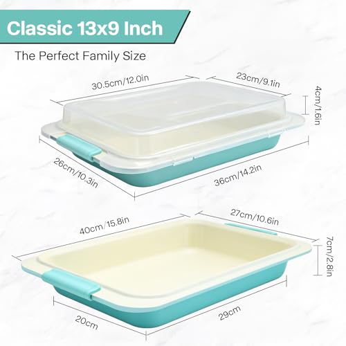 9x13 Baking Pan with Lid, Aluminized Steel, Silicone Handles