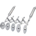 Juome 5 Wheel Pastry Cutter Stainless Pizza Slicer Multi-Round Dough Cutter - color: 5 wheel Pastry Cutter