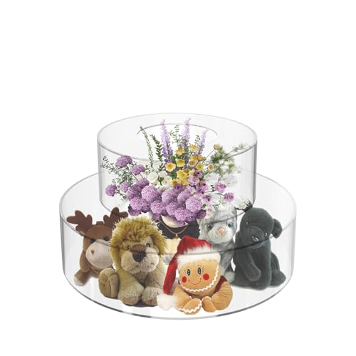 8 12 Inch Round Acrylic Cake Stand 2 Pack Clear Display Riser - size: Round8" & 12"