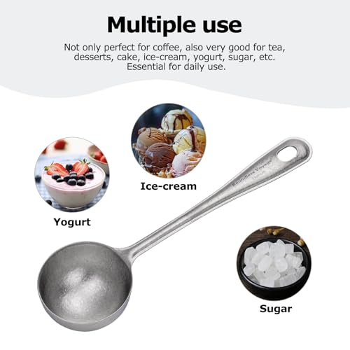 iBasingo Titanium Coffee Scoop 1 Tbsp/15ml Measuring Spoon, Silver Ti1127T - color: Crystalline silver 15ml