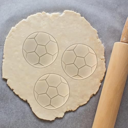 Soccer Cookie Cutter Set of 5 - Soccer Ball Shapes & Stamps, Sports Jersey Cookie Cutter for DIY Baking Supplies - Kit for Sports-Themed Party