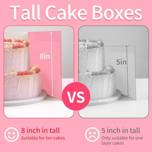 WINKIO Cake Boxes 10 inch, Cake Carrier Holder, Storage Transport Container - size: 10x10x8