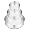 P&P CHEF Cake Pan Set of 3, 4" + 6" + 8" Round Baking Layer Cake Pan Tin - size: 4" + 6" + 8"