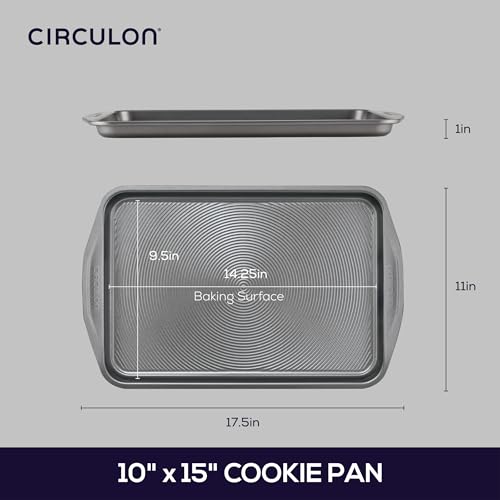 Circulon Total Bakeware Nonstick Cookie Baking Sheet, 10" x 15", Dark Gray - size: 10" x 15"