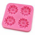 4-Piece 3D Daisy and Rose Silicone Fondant Mold Set - style: 4flowers molds