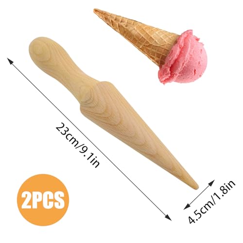 2 Pcs Ice Cream Cone Cream Horn Pizzelle Waffle Egg Roll Mold
