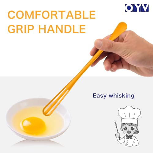 OYV 2-In-1 Mini Whisk and Spoon, Set of 2, 8.5-Inch, White/Yellow - color: White+Yellow