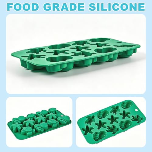 Sea Turtle Ice Cube Molds, Ocean Silicone Molds Sea Turtle Starfish Octopus Shaped Mould for Chocolate, Candy, Cupcake Decorations, Plaster Molds Resin Wax Making