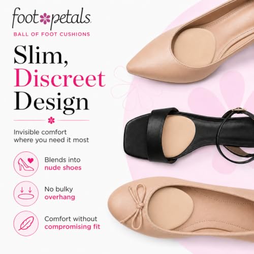 Foot Petals Ball of Foot Cushions, Metatarsal Pad, Lasting Comfort Relief, Prevent Toe Sliding, Overhang, Women's Heels - color: Khaki, style: 1 pair