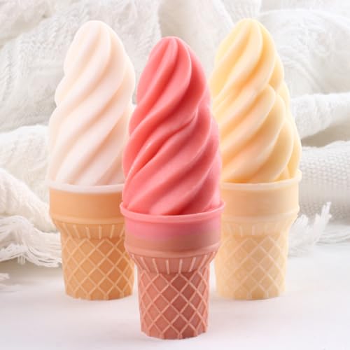 3D Ice Cream Candle Molds Ice Cream Cone Candle Silicone Mold