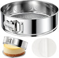 ZeroPone 7 Inch 304 Stainless Steel Springform Pan with Removable Bottom - size: 7 Inch
