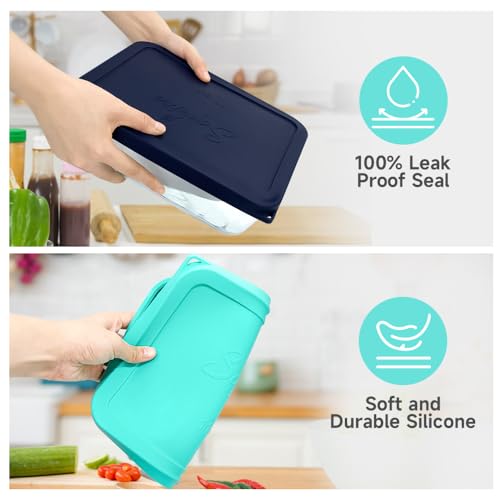 SOPHICO 11 Cup Silicone Replacement Rectangle Lids for Pyrex Glass 7212-PC - color: Mint-1pack