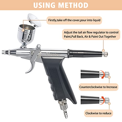 Airbrush Trigger Gun with 0.5 mm Needles 7 CC & 10 CC Cup - color: 166TH 0.5MM Needle Airbrush Kit