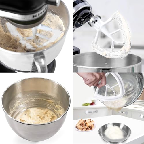 Flex Edge Beater Compatible With KitchenAid 4.5/5 Qt Tilt-Head Mixers,White - color: All White
